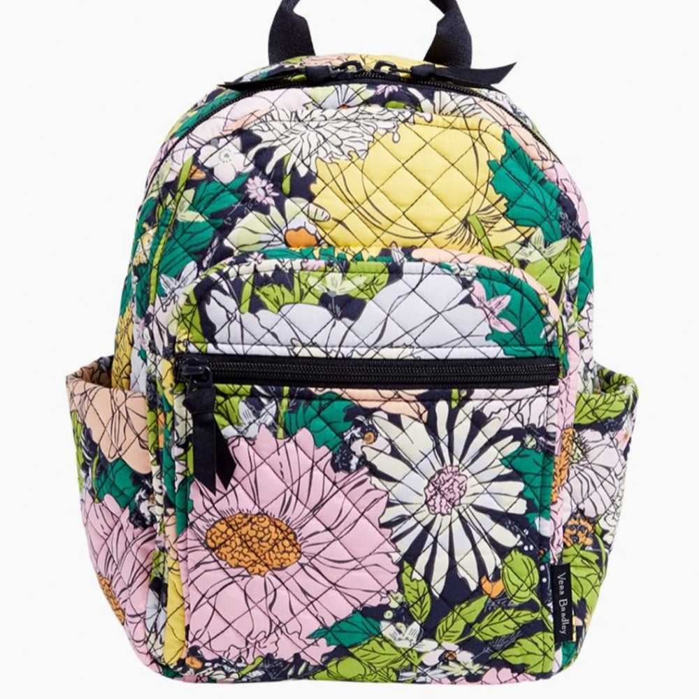 Vera Bradley "Bloom Boom" Bundle; Small Backpk; Cosmetic Bag; Checkbk Cover; NWT